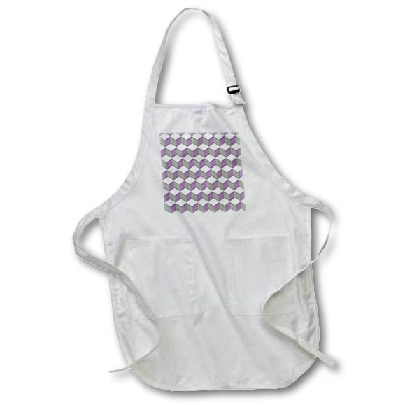 Apron - Diamond Repeating Pattern In Crocus Purple and White Digital Art - Honeycomb Pattern