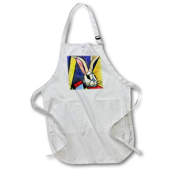 Apron - Long Eared Rabbit Geometric Abstract Art Style Acrylic Art - Abstract Art