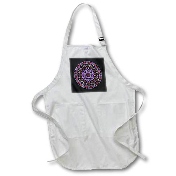 Apron - Round geometrical abstract circular flower pattern mandala Zydd - Floral Mandalas