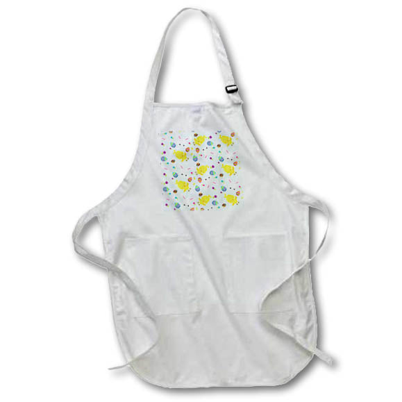 Apron - Cute Yellow Easter Chicks and White Bunnies Pattern Easter