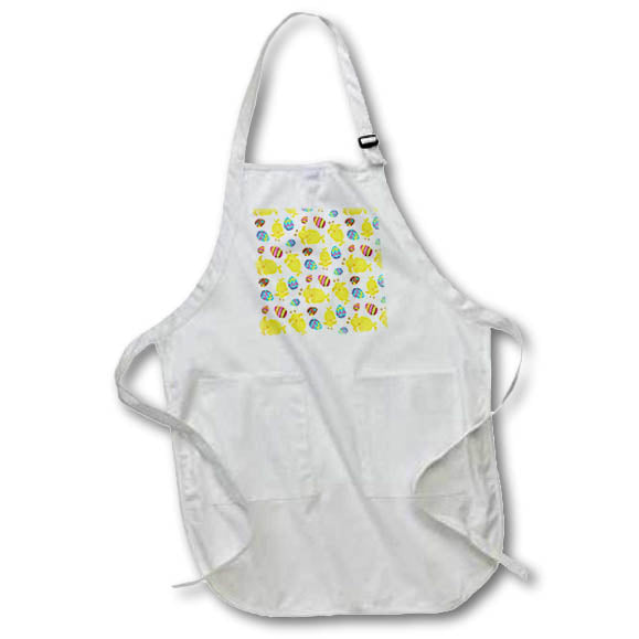 Apron - Cute Yellow Easter Chicks and Decorated Easter Eggs Pattern Easter