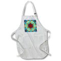 Apron - Brigh Aqua Blue, Yellow, and Red Star Mandala Patterns
