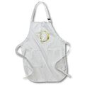 Apron - Pretty Pink Lily Floral Image Of Gold Monogram Initial D Monogram
