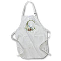 Apron - Green Monogram Initial C Pretty Floral and Bird Monogram