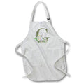 Apron - Green Monogram Initial G Pretty Floral and Bird Monogram