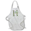 Apron - Green Monogram Initial H Pretty Floral and Bird Monogram