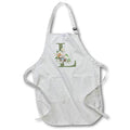 Apron - Green Monogram Initial L Pretty Floral and Bird Monogram