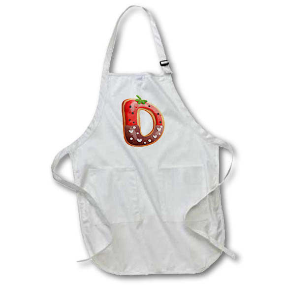 Apron - Strawberry Image Of Cookie Monogram Initial D Monogram