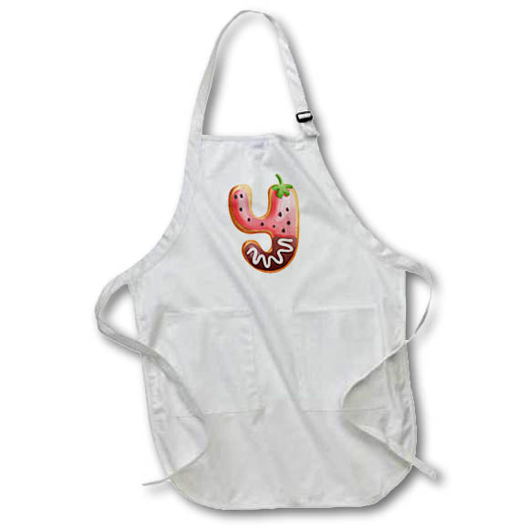 Apron - Strawberry Image Of Cookie Monogram Initial Y Monogram