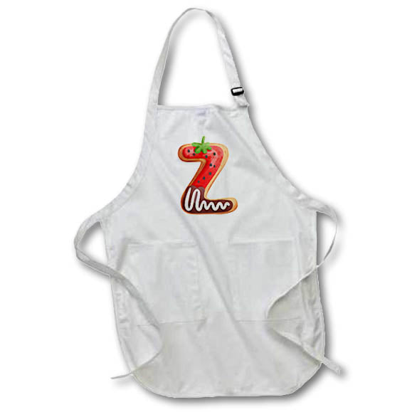 Apron - Strawberry Image Of Cookie Monogram Initial Z Monogram