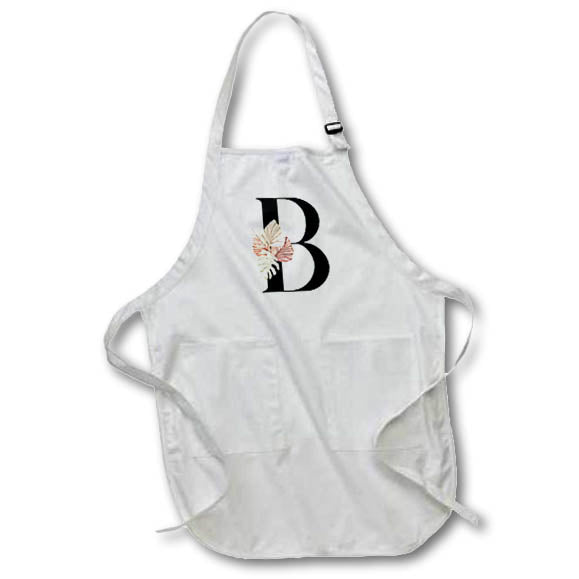 Apron - Pretty Tropical Leaf Monogram Initial B Monogram