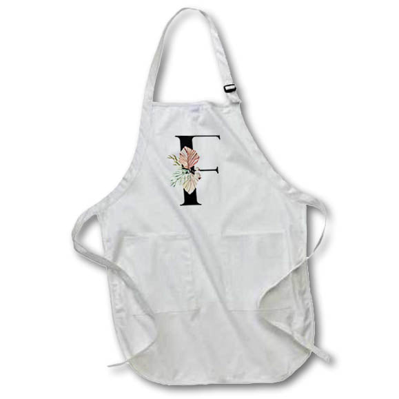 Apron - Pretty Tropical Leaf Monogram Initial F Monogram