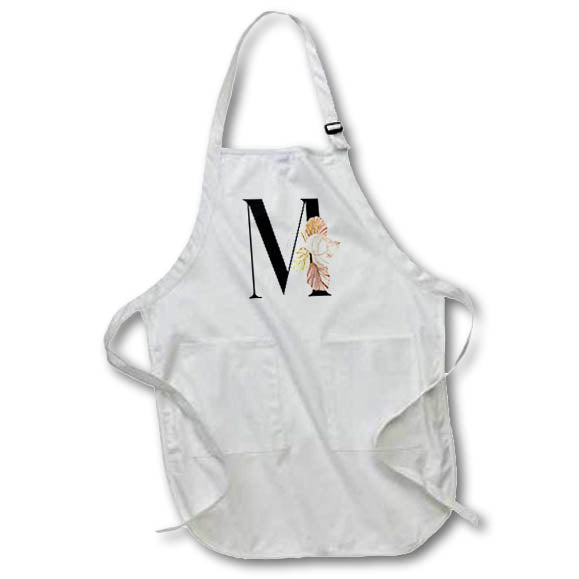 Apron - Pretty Tropical Leaf Monogram Initial M Monogram
