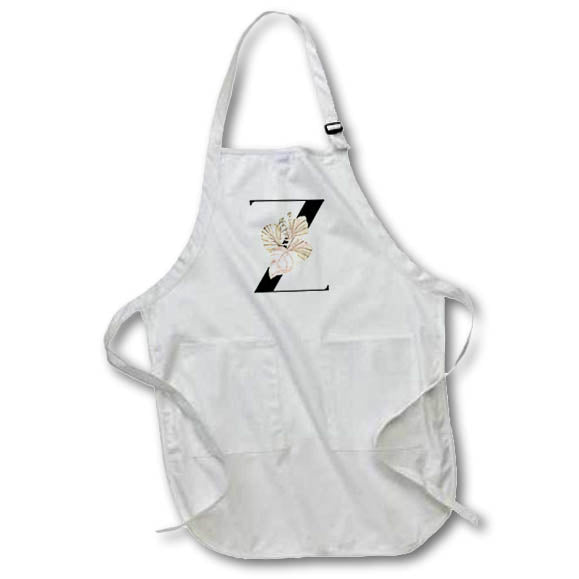 Apron - Pretty Tropical Leaf Monogram Initial Z Monogram