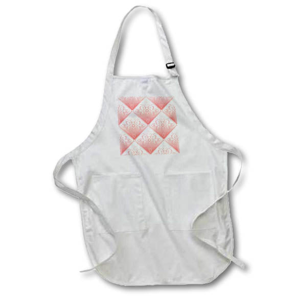 Apron - Pretty Peachy Pink Diamond Damask Pattern Patterns