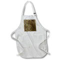 Apron - Black and Image Of Gold Contemporary Leaf Pattern Patterns