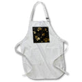 Apron - Contemporary Black and Image Of Gold Flower and Leaf Pattern Patterns