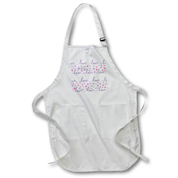 Apron - Pink and Purple Hearts and Love Pattern Patterns
