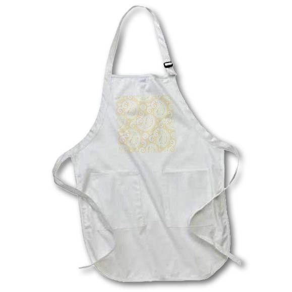 Apron - Peach and White Fancy Paisley Pattern Patterns
