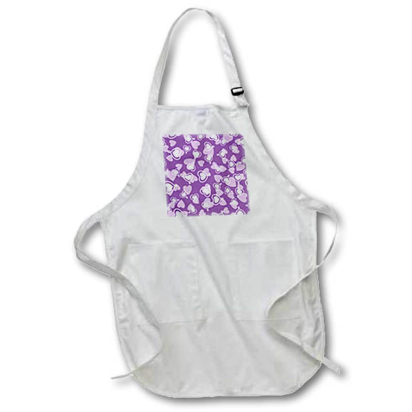 Apron - Cut Purple and White Heart Loops Layered Pattern Patterns
