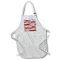 Apron - Red, White, and Image Of Gold Brush Strokes Pattern Patterns