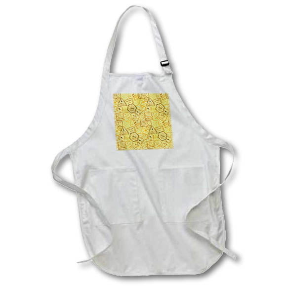 Apron - Yellow and Black Travel Stamps Pattern Patterns