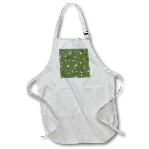 Apron - Green and White Dandelion Flower Pattern Patterns
