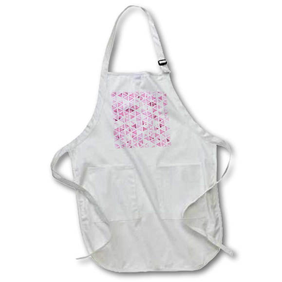 Apron - Pink and White Image Of Watercolor Triangle Geometric Pattern Patterns