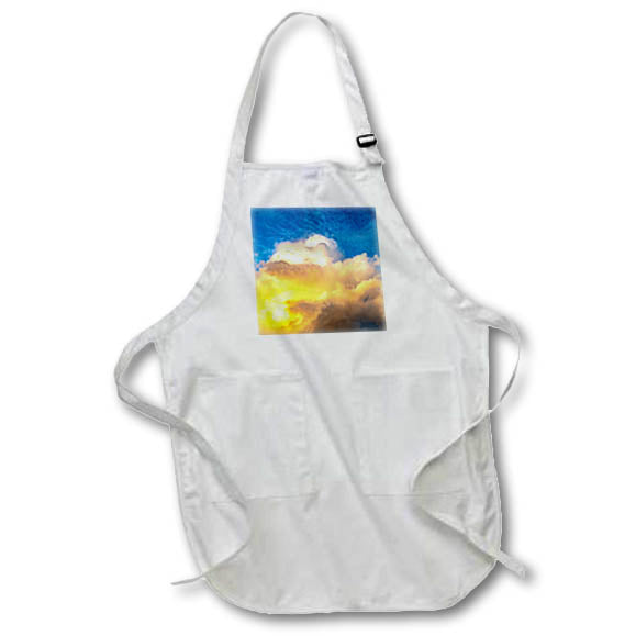 Apron - French Polynesia, Moorea. Clouds over island at sunset. French Polynesia