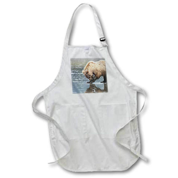 Apron - Clamming brown bear reflected at low tide along Cook Inlet. Alaska