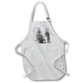 Apron - Alaska, Kenai Peninsula. Black and white. Pine tree on monolith. Alaska