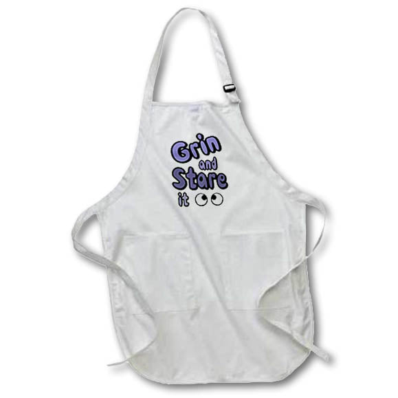 Apron - Cute funny Grin and Stare it Pun with Eyeballs Watching Funny