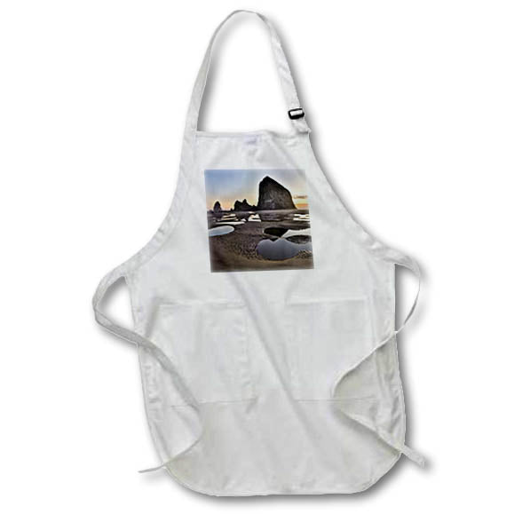 Apron - USA, Oregon. Cannon Beach with Haystack near sunset and low tide 3. Oregon