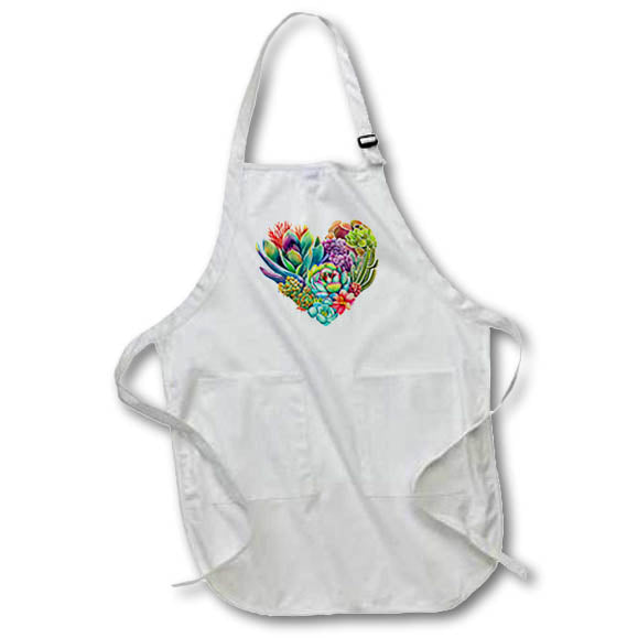 Apron - Bright and Color Cactus Heart Illustration Illustrations