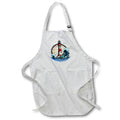 Apron - Red and White Lighthouse With Ocean Waves Illustration Illustrations