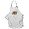 Apron - Vintage Red Tractor and Flowers Illustration Illustrations
