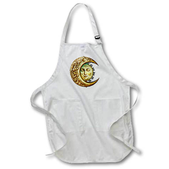Apron - Ornamental Moon Half and Sun Illustration Illustrations