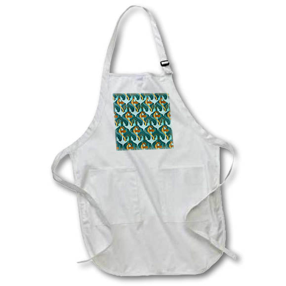 Apron - Cute Aqua Blue Sailing Anchor Pattern Patterns and Backgrounds