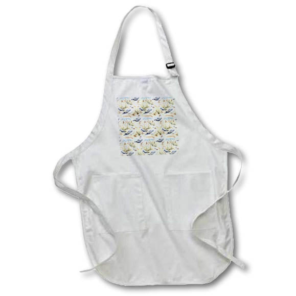 Apron - Pretty Image Of Watercolor Seagulls On The Beach Pattern Patterns and Backgrounds