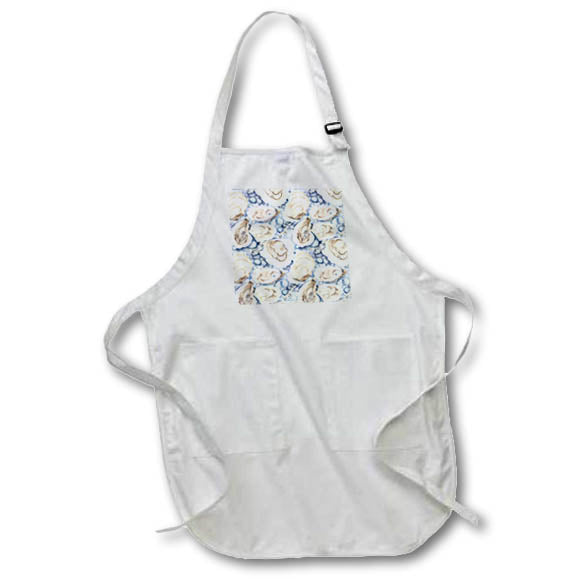 Apron - Pretty Blue and White Image Of Watercolor Clam Shells Pattern Patterns and Backgrounds