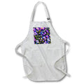 Apron - Pretty Bright Purple Flowers On A Bright Blue Background Pattern Patterns and Backgrounds