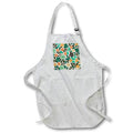 Apron - Cute Orange and Green Flower and Leaf Pattern Patterns and Backgrounds