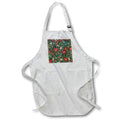 Apron - Pretty Red and White Flowers and Leafy Vine Pattern Patterns and Backgrounds