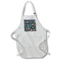 Apron - Pretty Pink and Blue Flowers With Leaves Pattern Patterns and Backgrounds