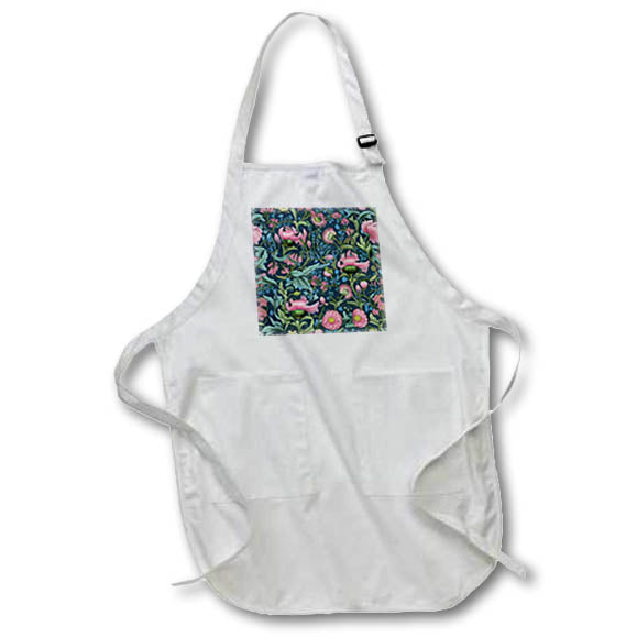 Apron - Pretty Pink and Blue Flowers With Leaves Pattern Patterns and Backgrounds