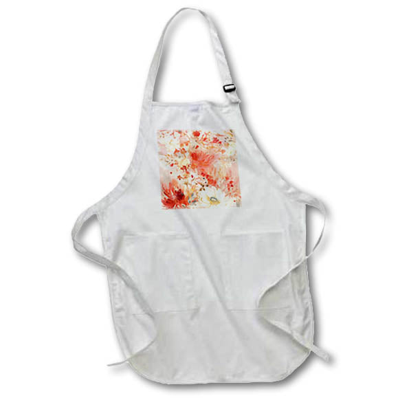 Apron - Pretty Orange, Pink, and White Flower Abstract Patterns and Backgrounds