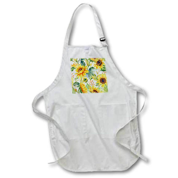 Apron - Pretty Image Of Watercolor Yellow Sunflower Pattern Patterns and Backgrounds