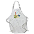 Apron - Pretty Red and White Lighthouse Beach Scene Patterns and Backgrounds