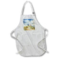 Apron - White and Beige Lighthouse On The Beach Down A Grassy Lane Patterns and Backgrounds