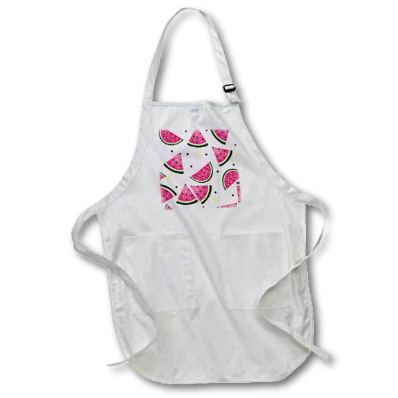 Apron - Cute Bright Pink Watermelon Slices Pattern Patterns and Backgrounds